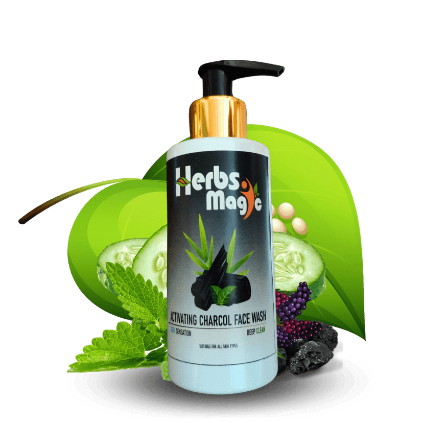Herbs magic Charcoal Cooling | Oil Free Skin | Refreshing | Ayurvedic | SLS & Paraben free Face Wash view 2