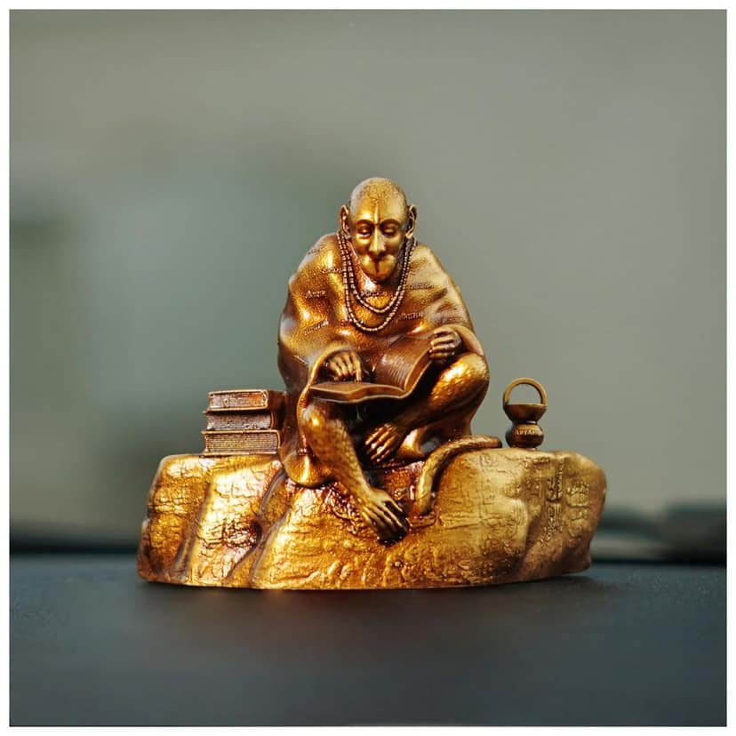 Artarium Hanuman Ji Murti Ramayani Hanuman Lord Balaji Murti Bajrangbali Idol Sankat Mochan Bhagwan Idol for Car Dashboard and Home Decor Statue (Ramayani Hanuman Antique) view 2