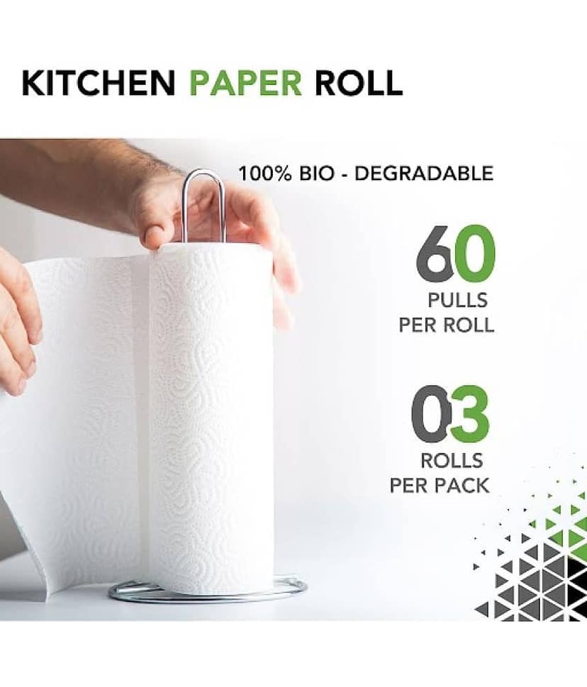 GrihaLakshmi - Paper Disposable Kitchen Rolls ( Pack of 3 ) view 2