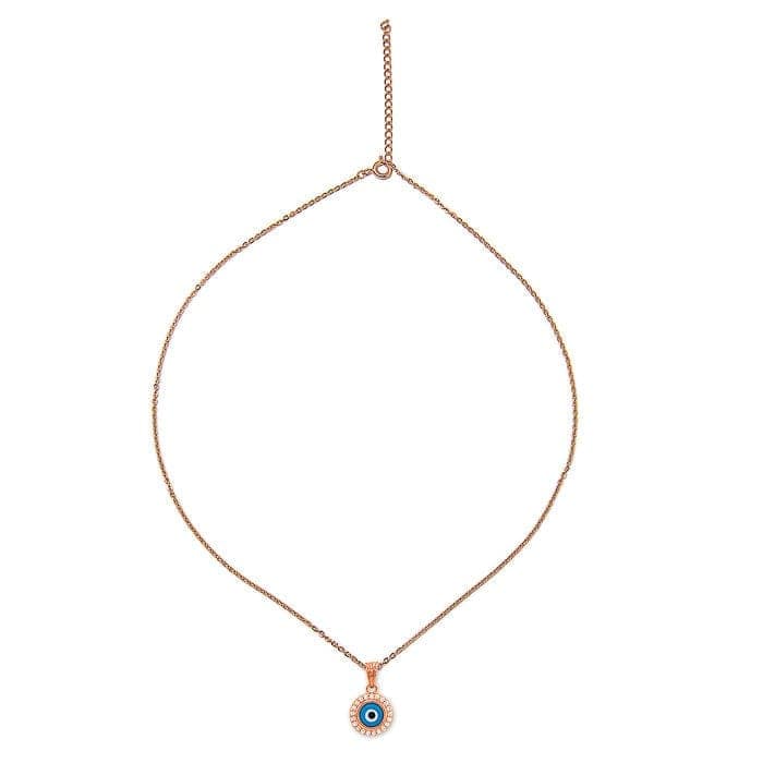 Rose Gold Evil Eye Pendant with Chain view 7