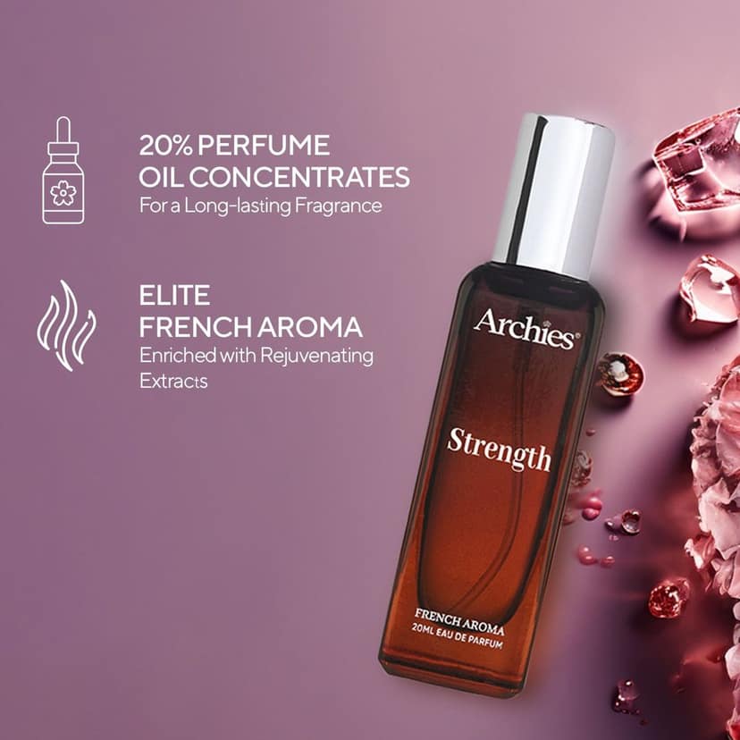 ARCHIES STRENGTH Eau De luxury Parfume for Men | 20 ml | French Aroma | Woody Aromatic | Premium & Long Lasting EDP Fragrance Scent (20% High Concentration Perfume) view 3