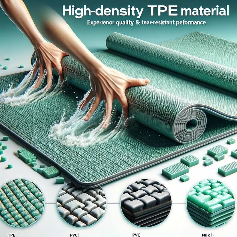 EnlightenMe Durable TPE Yoga Mat - Eco-Friendly, Non-Toxic, High-Density, Non-Slip Mat for Yoga and Exercise view 2