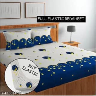 Homdazal Microfibre Abstract Queen Size (White with Blue)