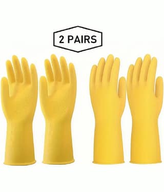 Reusable Washable Waterproof rubber Cleaning Gloves- (2 pair)