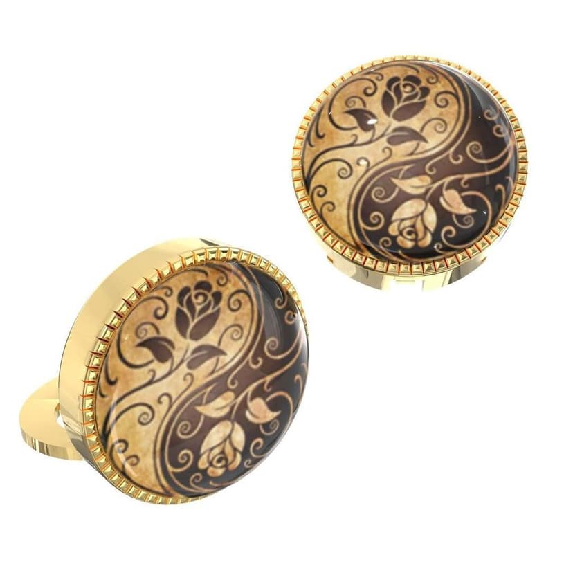 The Smart Buttons - Shirt Button Cover Cufflinks for Men - Ying & Yang Design Pattern view 8