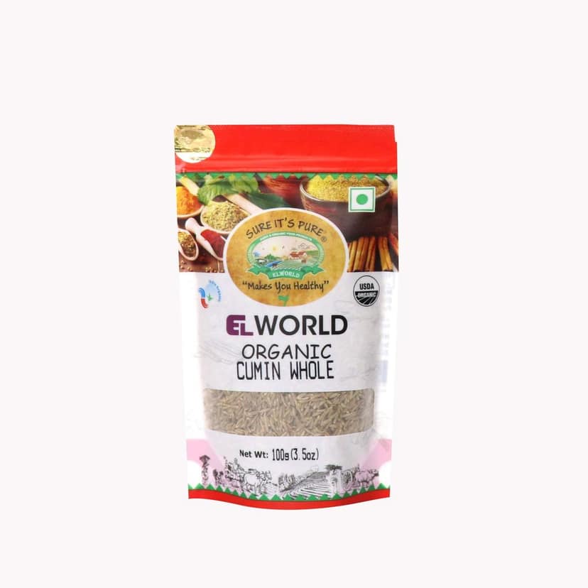 ELWORLD AGRO & ORGANIC FOOD PRODUCTS Cumin Whole/Jeera Seed 100 Gram (Pack of 4)