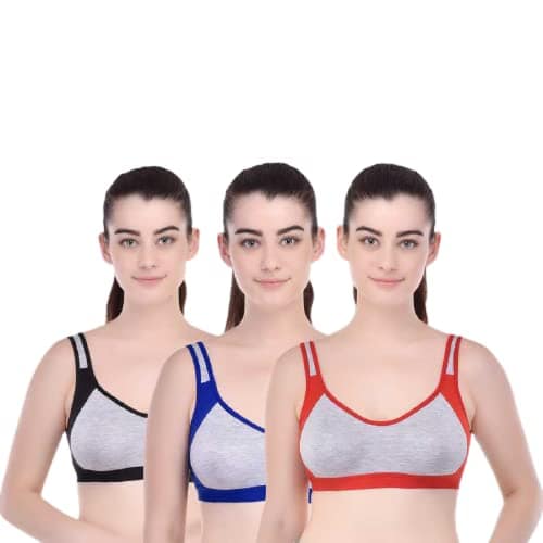 Fashion Bones- Women Cotton Blend Non Padded Full Coverage Sports Bra Pack of 2 view 8