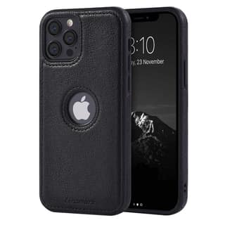 LIRAMARK PU Leather Flexible Back Cover Case Designed for iPhone 12 Pro Max