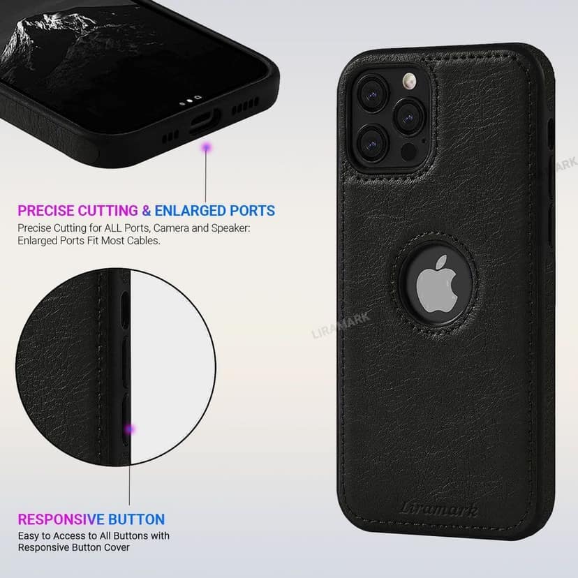 LIRAMARK PU Leather Flexible Back Cover Case Designed for iPhone 12 Pro Max view 4