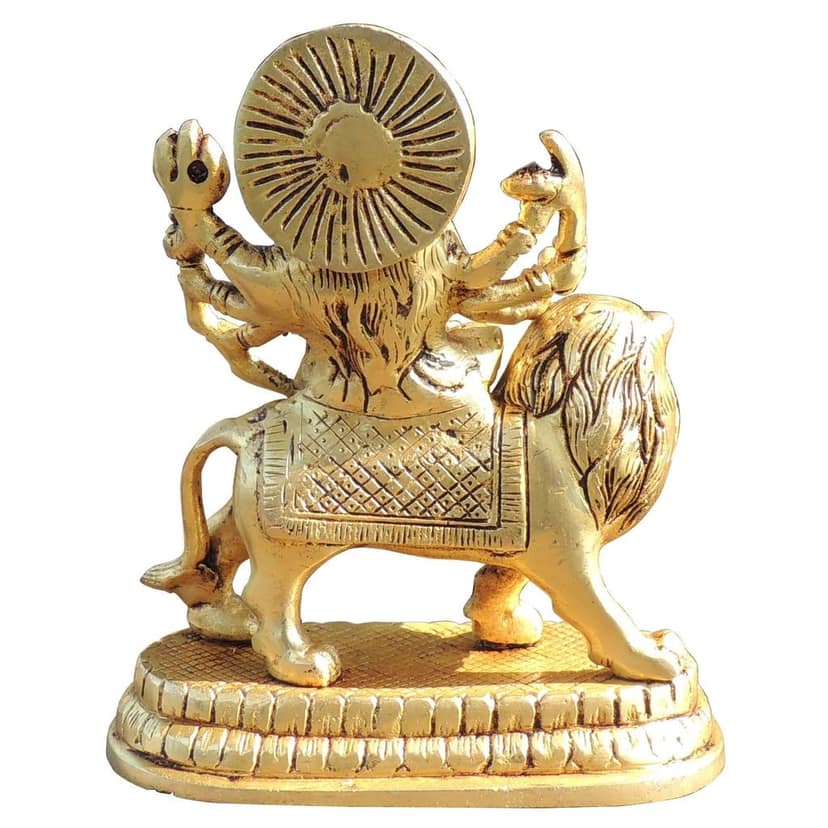 Brass Durga Ji Statue - Handcrafted Idol for Puja & Home Decor, Height : 6 Inch (BSMAS1779 C) view 3