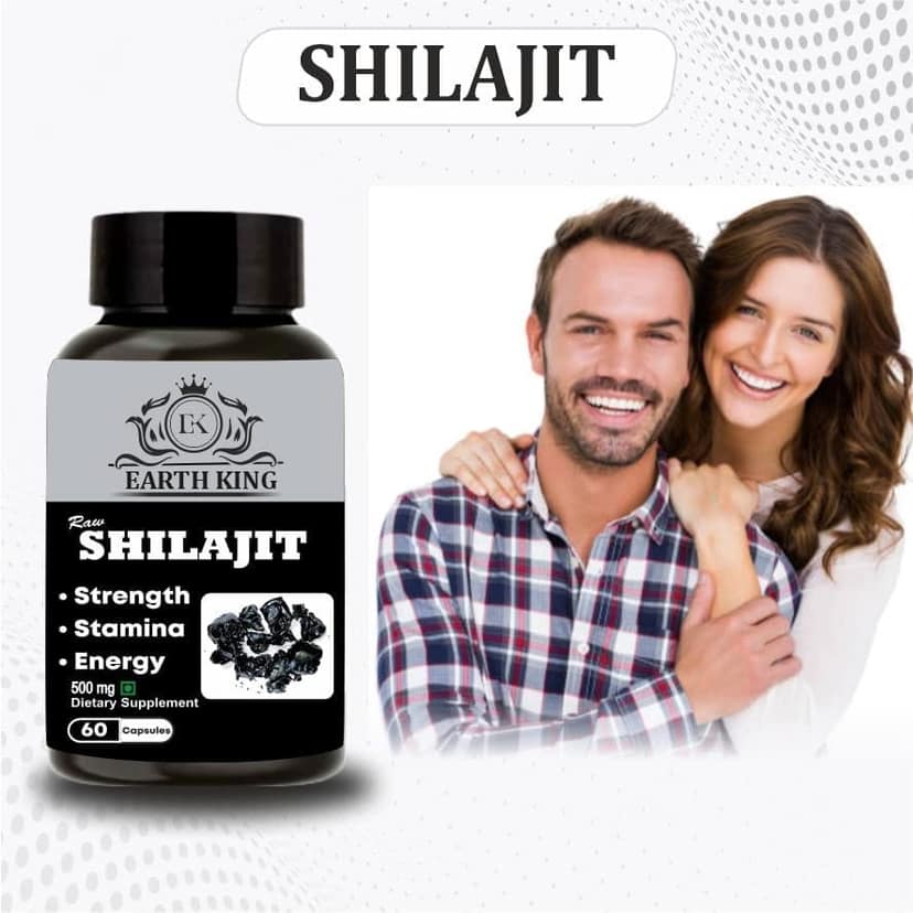 EARTH KING Raw Shilajit/Shilajeet Extract Capsule - 500mg 60 Capsules (Pack of 1) view 2