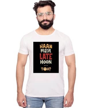 Nityanand Enterprises White Cotton Blend T-Shirt