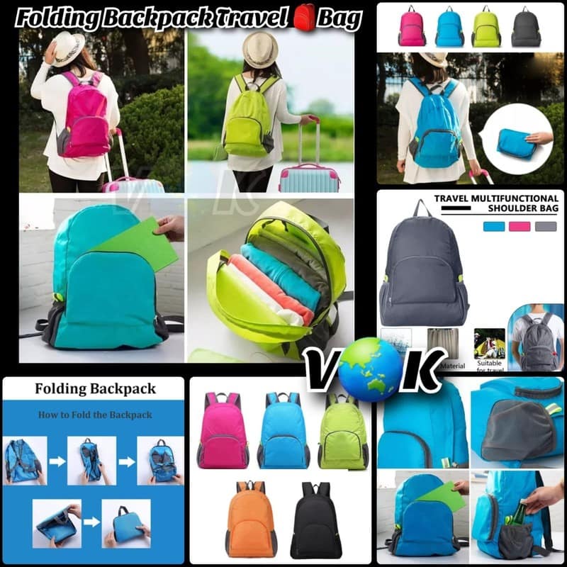 Denzcart Backpack-Bag: Folding Mountaineering Outdoor Backpack with Water-Resistant Polyester, Multi Compartments, Durable Metal Zipper - Ideal for Travel or Daily Use view 3