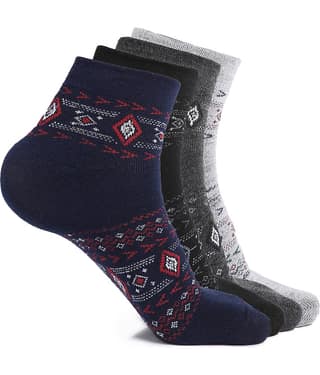 Kolor Fusion Cotton Men's Self Design Multicolor Ankle Length Socks ( Pack of 4 )