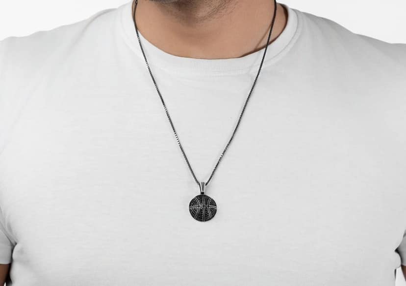 Studded Basketball Pendant view 2