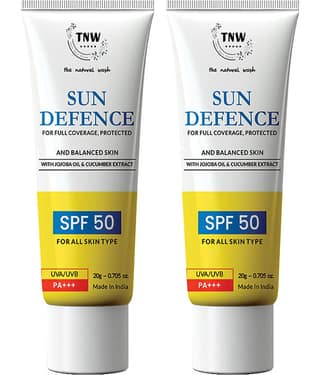 TNW The Natural Wash Sun Defence SPF 50 Cream 20gm Pack of 2