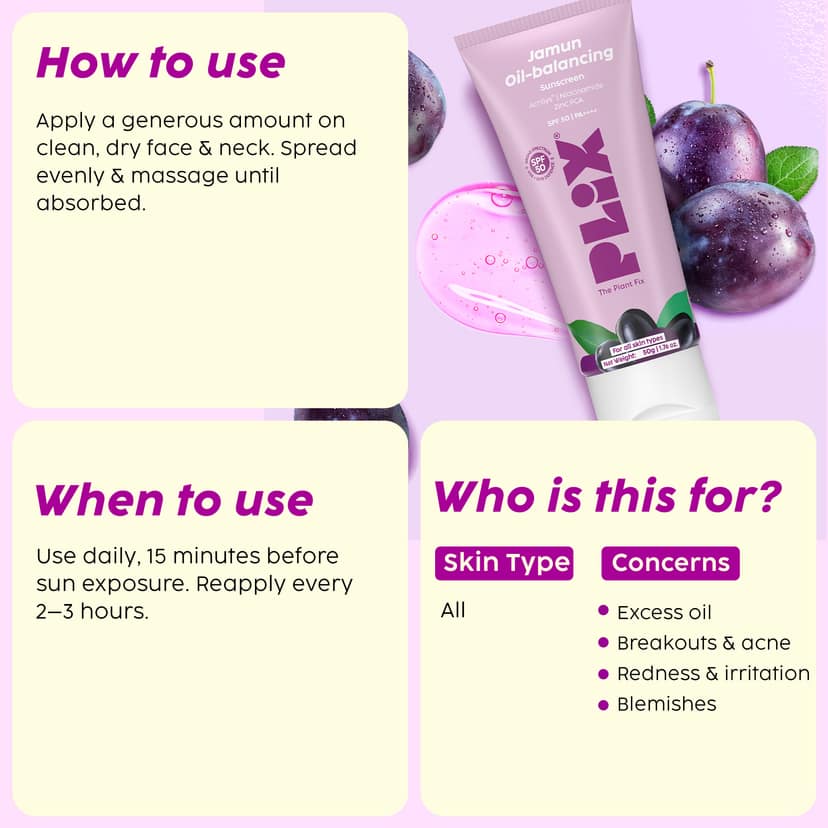 Jamun Oil-Balancing Sunscreen (with SPF 50 for Everyday Sun Protection) __Starter Pack__ view 9