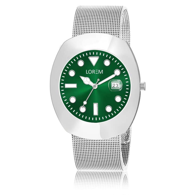 LOREM Silver Intermesh Stainless Steel Strap Analog Watch for Men LR141-UF