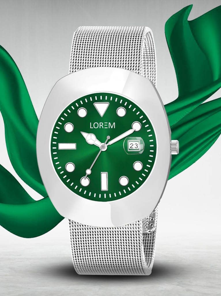 LOREM Silver Intermesh Stainless Steel Strap Analog Watch for Men LR141-UF view 2