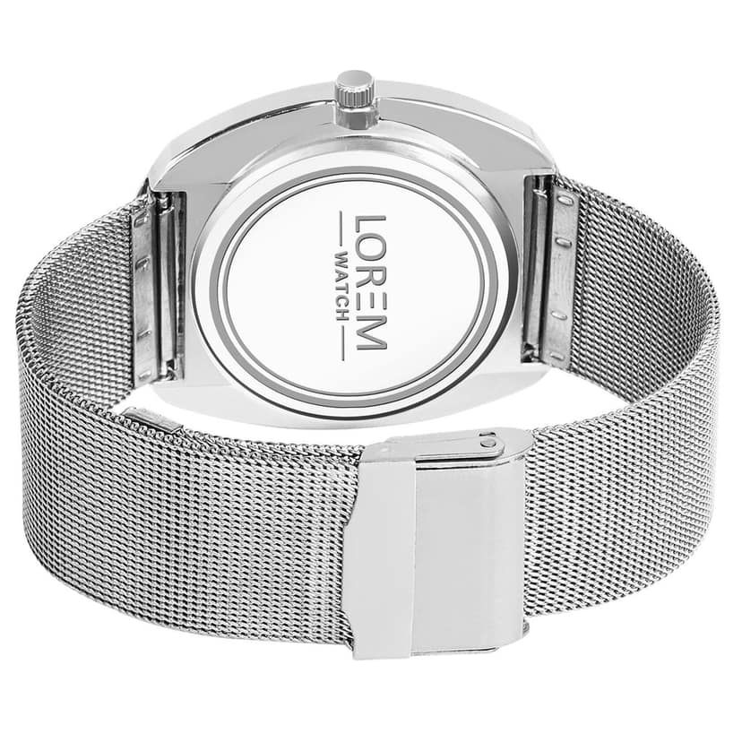 LOREM Silver Intermesh Stainless Steel Strap Analog Watch for Men LR141-UF view 3