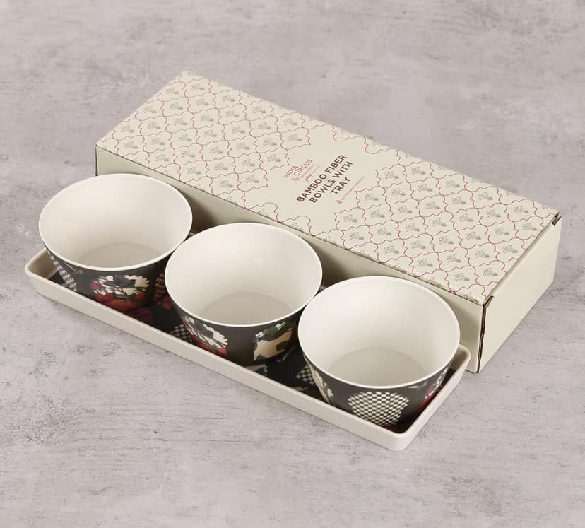 India Circus Signature Windows Bowls And Tray Set
