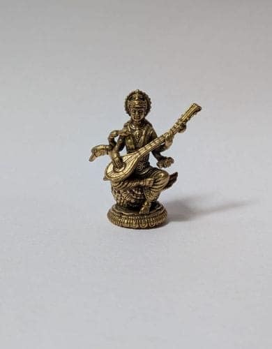 Miniature Brass Saraswati