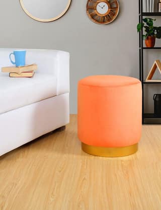 ShadowKart Sitting Stool Ottoman Pouffes for Living Room Sitting Bench Furniture Wooden Footrest Pouf Seat Puffy Foam Small Foot Stool for Office Home Decor, 16x16x18 Inch
