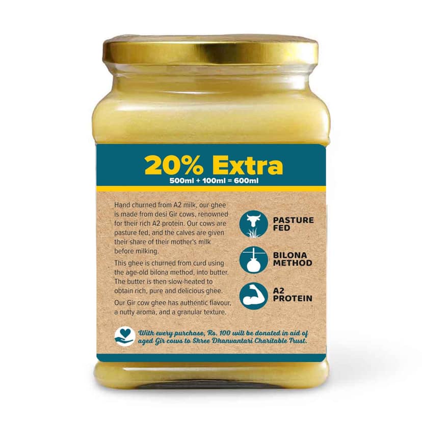 Conscious Food Gir Cow Ghee 500 Ml view 3