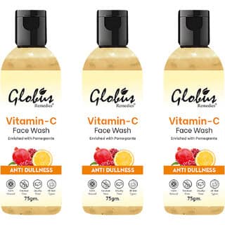 Globus Remedies Anti Ageing Skin Brightening Vitamin C Face Wash 75gm Set of 3