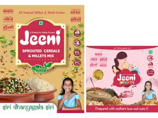 Jeeni Sprouted Cereals and Millets Mix, Millet Traditional Mix and Double Filtered Organic and Natural Product (1Kg) for Infant & Adults (Pack of 2)