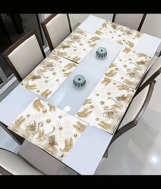 Revexo PVC Abstract Rectangle Table Mats ( 40 cm x 30 cm ) Pack of 6 - Multi