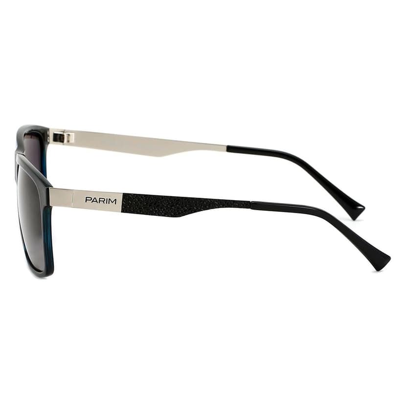 PARIM Polarized Unisex Rectangular::Wayfarer Sunglasses Blue Frame / Grey Lenses | SKU 1023 C1 view 3