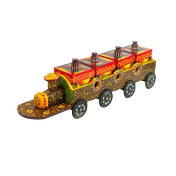 Wooden Serving Train Tray set Black and Red