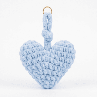 Handcrafted Crochet Heart Ornament - Light Blue