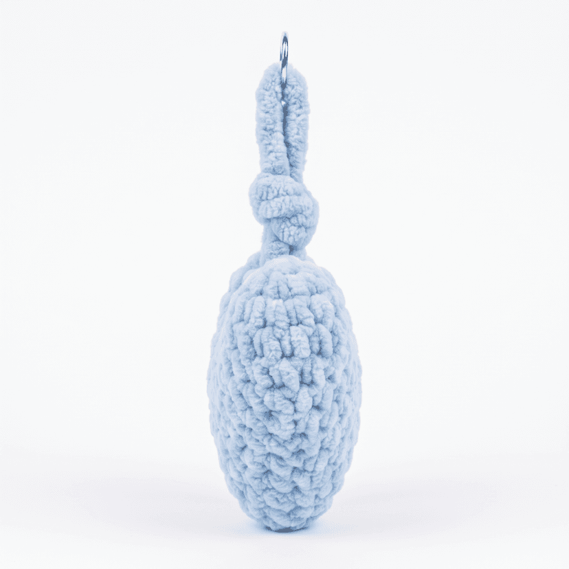 Handcrafted Crochet Heart Ornament - Light Blue view 3