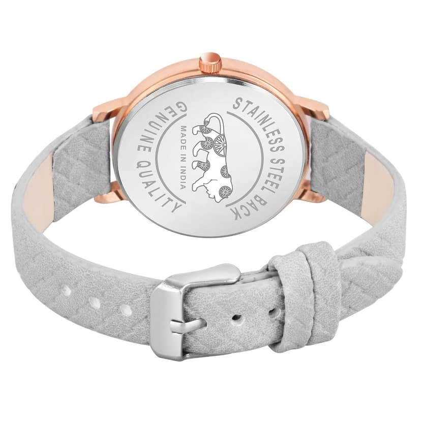 Loretta MT-505 Grey Leather Belt Slim Dial Women & Girls Watch view 3