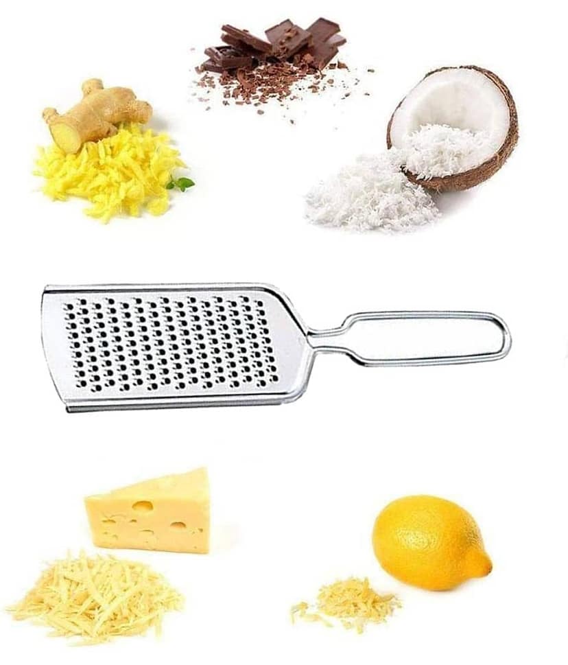 JISUN HG4 Stainless Steel Oval Potato Masher & Cheese Grater Vegetable & fruit Grater Silver Kitchen Tool Set (Silver) view 2