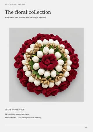 Floral Collection Bridal Hair Accessory (Maroon & White) | Velvet Finish | Wedding & Festive
