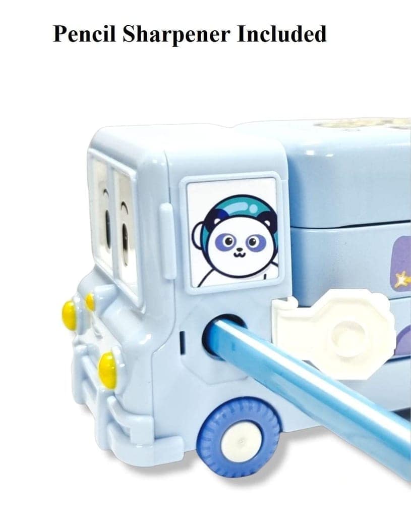Faircost Metal Bus Double Decker Bus Shape Pencil Box for School and Wheels for Kids Birthday Party Return Gifts and Other Multi-Purpose Uses (Blue) view 4