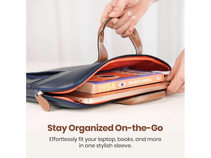 Portronics Encase 104 Fits Laptops Up to 15.6, Durable Grip, Comes with Trolly, Strap, Built for Daily Use - Blue view 2
