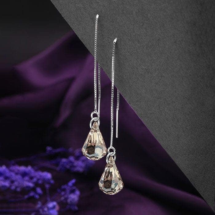 Silver Sunshine Drop Earrings view 3