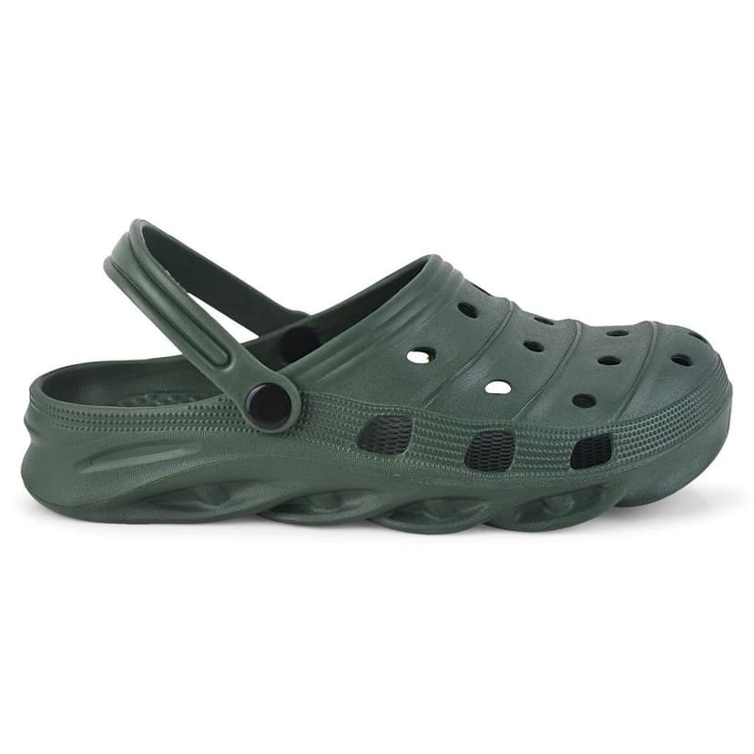 Paragon Olive Green Ultra-Comfortable Self-Design Clogs for Men view 3