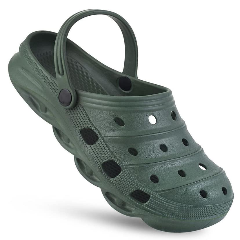 Paragon Olive Green Ultra-Comfortable Self-Design Clogs for Men view 4