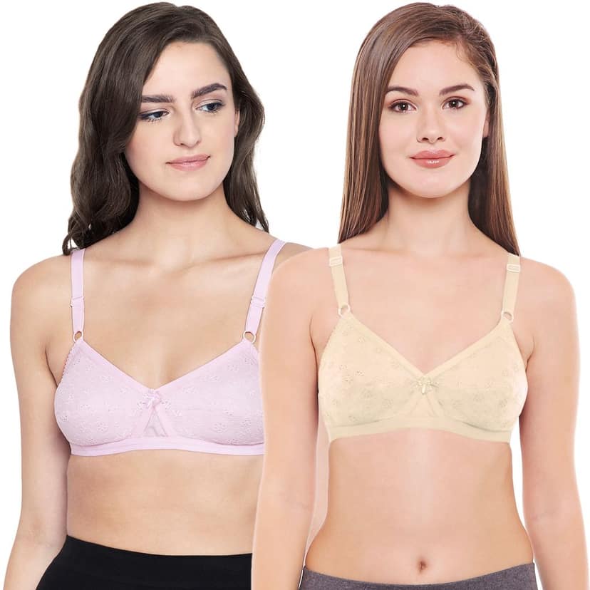 Bodycare Women Cotton Full Coverage Non Padded Regular Bra Pack - 2 E5524PUS