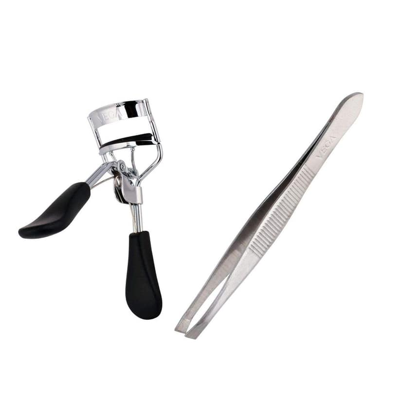 Vega Eyelash Curler/Tweezer Slant Tip, 2 Pieces