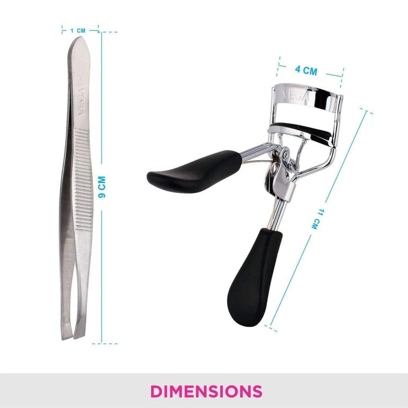 Vega Eyelash Curler/Tweezer Slant Tip, 2 Pieces view 2