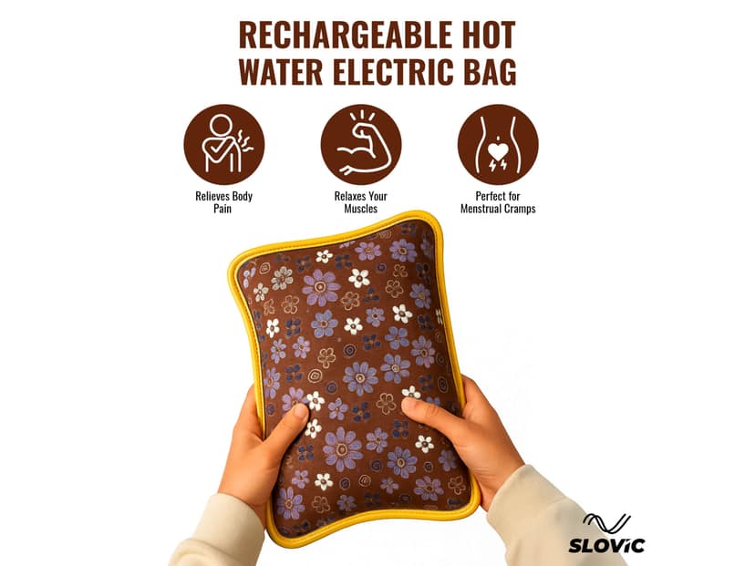 Slovic Hot Water Electric Bag - Brown Floral view 2