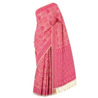 Tussar Sambalpuri Saree Geometric Floral Print – Multicolor