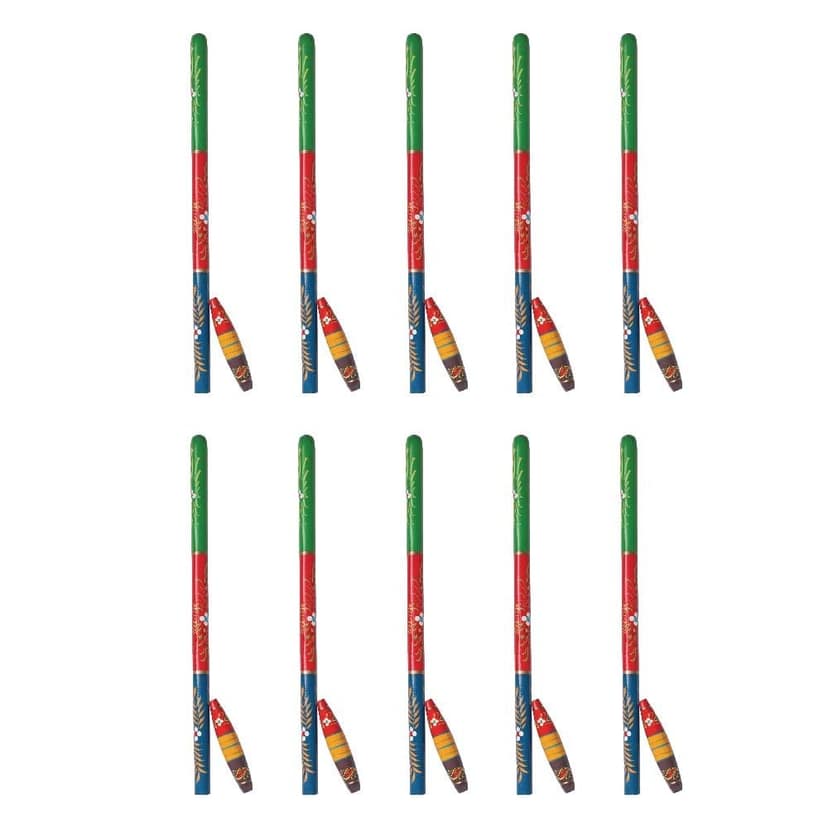Desi Toys Gilli Danda | The Stick and Peg Game | Classical & Nostalgic Gulli Danda | Outdoor Games | Wooden Viti & Dandu Included | for Kids & Family | for 8 Years & up (Pack of 10) view 2