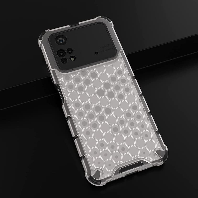 Faircost Hybrid Shockproof Back Cover for Poco M4 Pro 4G Hard Outside Soft Inside- (Polycabonate::Transparent) view 5